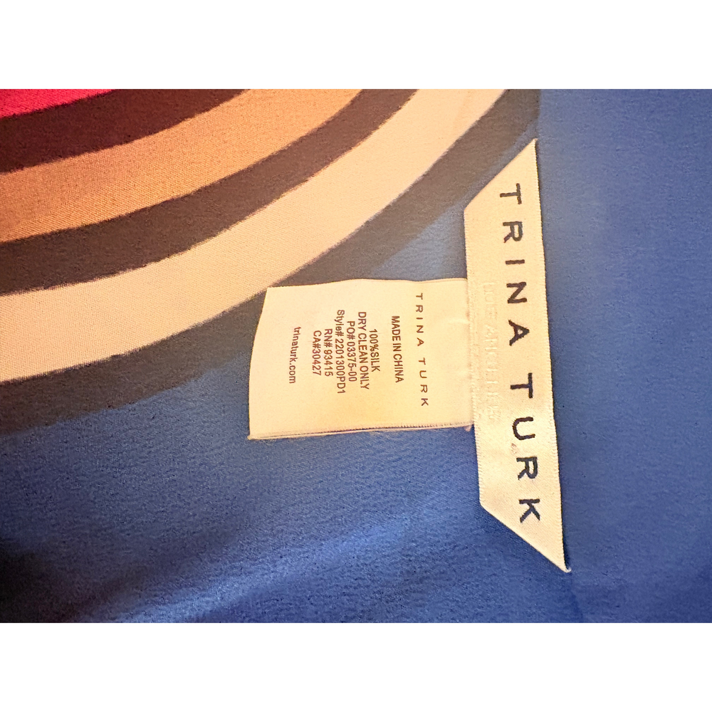 Trina Turk Multicolor Swirl Print Kaftan silk in Blue - Picture 6 of 6